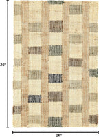 Dash and Albert Mosaic Blue Handwoven Jute Rug, 2 X 3 Feet, Blue/Ivory Geometric Pattern - Premium Luxury Hotel Quality Soft Breathable Hypoallergenic Machine Washable Easy Care All Season