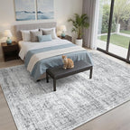 6x9 Area Rug for Living Room Washable 6x9 Gray Rug Non-Slip Modern Rugs for Bedroom Dinning Room Ultra-Thin Indoor Grey Rug