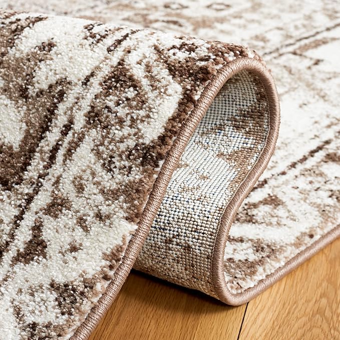 SAFAVIEH Area Rug 9x12 - Vintage Hamadan Collection - Large - Brown & Ivory, Traditional Persian Design, Non-Shedding & Easy to Clean, Ideal for Living Room, Bedroom, Dining Space (VTH211T)