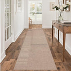 Easy Jute Rug 2.5x8: Indoor Outdoor Natural Boho Area Rugs for Hallway Patio Non Slip - Farmhouse Neutral Contemporary Carpet Mat for Entryway Kitchen Laundry Room Bedroom Washable
