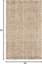 SAFAVIEH Natural Fiber Collection Accent Rug - 2' x 3', Natural & Ivory, Handmade Boho Farmhouse Woven Jute, Ideal for High Traffic Areas in Entryway, Living Room, Bedroom (NF185A)