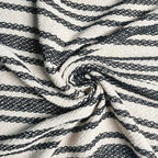 Chardin home - Black & Ivory Stockholm Stripe Cotton Throw Blanket - 50x60 | Farmhouse Large, Wearable, Breathable Throw | Boho Everyday Blanket for Couch, Bed, Sofa | Soft Lightweight Picnic Rug