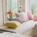 Home Brilliant Yellow Pillow Covers Striped Velvet Corduroy 2 Pack Decorative Throw Pillow Covers for Couch Sofa Bed Winter Decor, 18x18 inch, Sundress