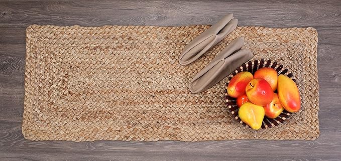 Savi Home Farmhouse Jute Burlap Table Runner 36 Inches Long, Organic Eco-Friendly Rustic Vintage Dining Table Runner, 13x36 Natural Jute Braided Table Runner