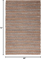 SAFAVIEH Natural Fiber Collection Accent Rug - 4' x 6', Navy & Natural, Handmade Flat Weave Stripe Jute & Cotton Jute, Ideal for High Traffic Areas in Entryway, Living Room, Bedroom (NFB655N)