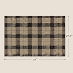 Buffalo Plaid Front Door Mat Outside Entrance, 2'3" x 3'7" (27.5" x 43") Outdoor Layering Rug, Doormat for Front Door, Washable Rugs for Entryway, Kitchen, Non Slip Nature Checkered Jute Porch Decor
