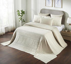 VHC Brands 100% Cotton Waffle Weave Natural Oversized King Size Blanket 120x120, Decorative Cotton Throw Blanket, Boho Farmhouse Bedroom Decor for Bed, Couch, or Sofa