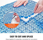 VEVOR Interlocking Tiles, 55Pcs 12 x 12 in, Soft PVC Drainage Tile Mat, Non Slip & Wear-Resistant Splicing Drainage Mat, Floor Tile Drain Holes for Restroom, Bathroom, Kitchen, Pool, Blue