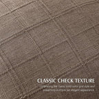 Foindtower Set of 2 Decorative Linen Check Throw Pillow Covers Neutral Farmhouse Vintage Cushion Covers Cozy Modern Boho Home Decor for Sofa Chair Couch Bedroom Living Room,14×36 Inch,Taupe Grey