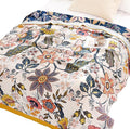 Scientific Sleep Boho Flower Farmhouse Retro Floral 100% Cotton Muslin Blanket Throw Cover Bed Couch Sofa Cozy Soft Reversible Bedding Blanket Quilt Bedspread Coverlet Twin 60 in x 80 in