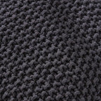 Christopher Knight Home Joyce Knitted Cotton Square Pouf, Dark Grey Small