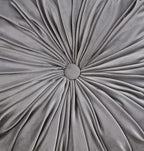 SARO LIFESTYLE Round Velvet Pintucked Poly Filled Throw Pillow (Set of 2)