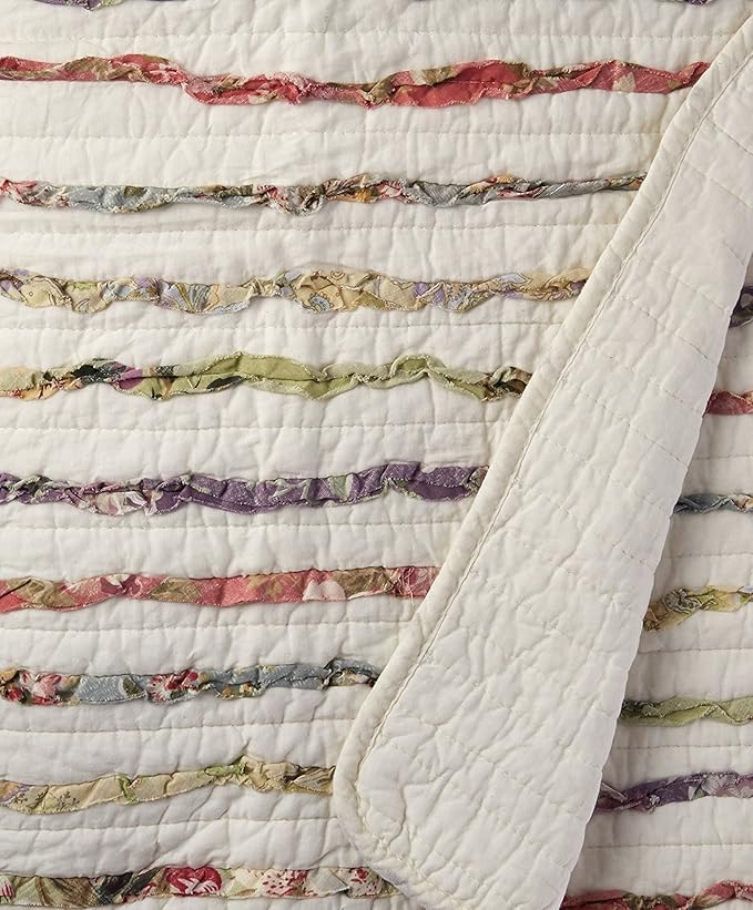 Greenland Home 100% Cotton Bella Ruffle Textured Throw Blanket, 50x60 in., Multi-Colored
