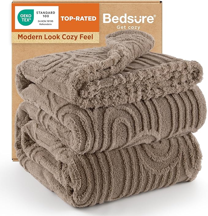 Bedsure GentleSoft Fleece King Size Blanket for Bed - Super Soft & Cozy, Fluffy Blankets for Women & Girls, Ideal for Sofa & Couch, Brown, 108x90 Inches