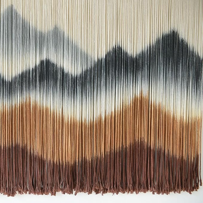 IOWER Macrame Wall Hanging Mountain Wall Art Dip-Dyed Macrame Wall Decor Modern Wall Decor Fiber Wall Art Craftsmanship 57" Wx35 L