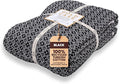 Gold Case Throw Blanket for Bed - 100% Recycled Turkish Cotton Blanket - Retro Lightweight Soft Throw Blankets for Bed & Living Room - Queen Size Cozy Blankets - 90x90 - Black