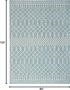 Nourison Home Positano Aqua 7' x 10' Area Rug - Easy Clean, Non Shedding, Bed Room, Living Room, Dining Room, Kitchen (7' x 10')