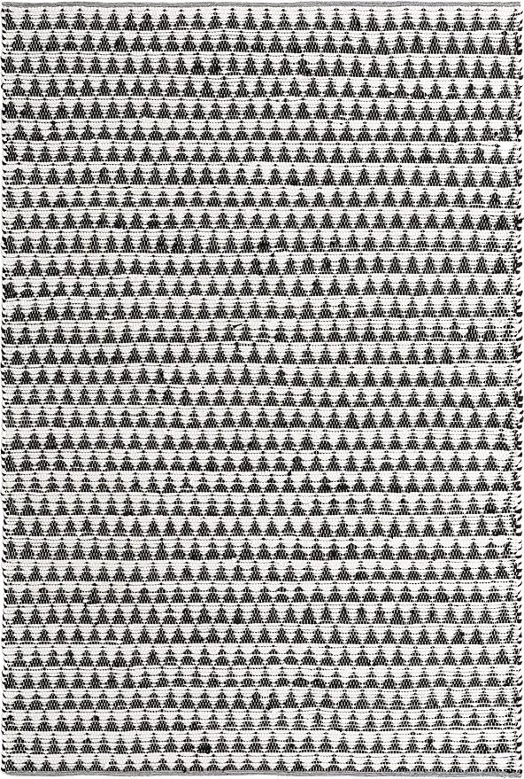Unique Loom Chindi Jute Collection Area Rug (7' 1" x 10' Rectangle, White Black)
