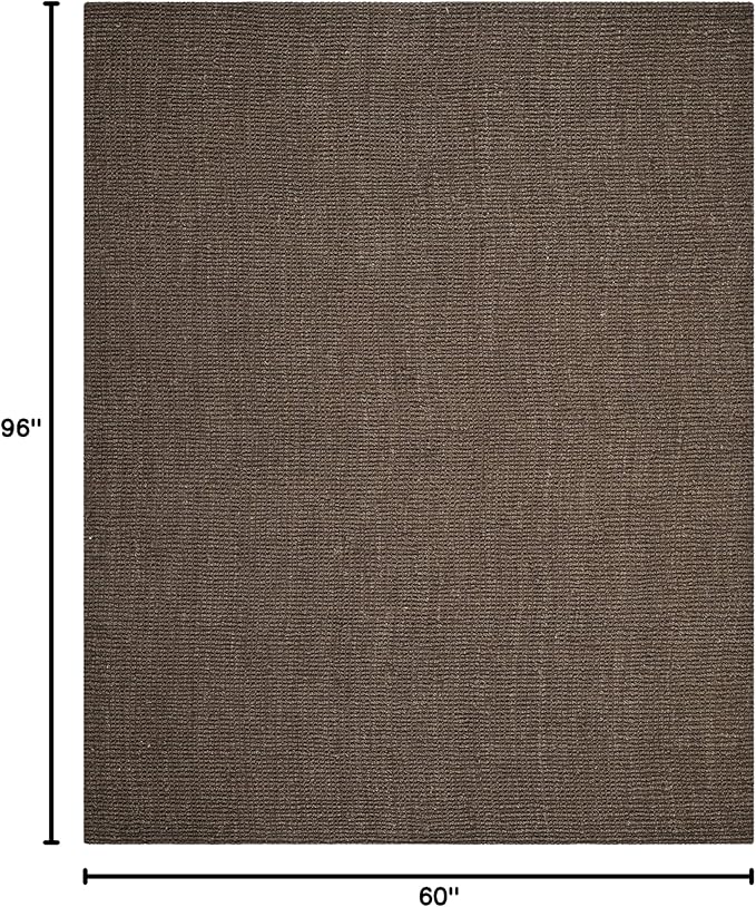 SAFAVIEH Area Rug 5x8 - Natural Fiber Collection - Brown, Handmade Jute, Farmhouse Style, Chunky Textured Thick Pile (NF447D)