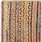 · REDEARTH · Jute Cotton Chindi Area Rug - 4'x6' Rectangular Rug, Handwoven, Non-Shedding, Soft & Durable – Multi Tones for Home Décor in Living Room, Dining Room, Bedroom
