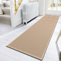 8ft Natural Jute Hallway Runner Rug Non Slip Washable, Rubber Backed Long Khaki Indoor Entryway Runner, Absorbent Kitchen Carpet Sink Rug