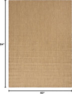 Nourison Home Courtyard Jute 5' x 7' Area Rug - Easy Clean, Non Shedding, Bed Room, Living Room, Dining Room, Kitchen (5' x 7')