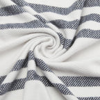Amazon Basics Room Décor Throw Blanket, Lightweight and Cozy, Recycled Polyester, 50" x 60", Light Grey With Blue Stripes