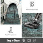 RUGSURE Washable Area Rug - 1/6 Thick - Stain & Water Resistant Non-Slip - Resistant Rug for Living Room, Bedroom, Nursery, Pet & Child Friendly, Vintage Charm Area Rugs (Green, 5' x 7')