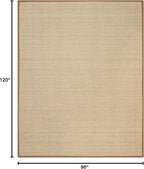 SAFAVIEH Area Rug 8x10 - Natural Fiber Collection - Large - Natural & Brown, Seagrass, Basketweave Pattern (NF114B)