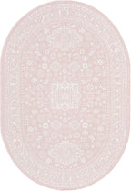 Rugs.com Outdoor Aztec Collection Rug – 5' x 8' Oval Pink Flatweave Rug Perfect for Living Rooms, Large Dining Rooms, Open Floorplans