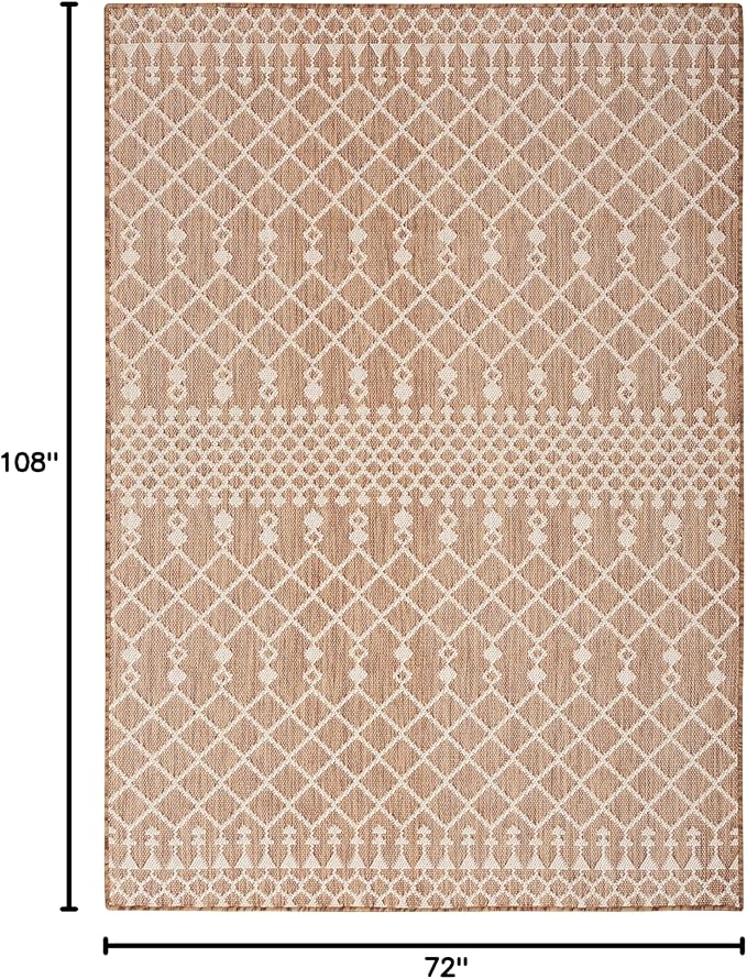 Nourison Home Positano Jute 6' x 9' Area Rug - Easy Clean, Non Shedding, Bed Room, Living Room, Dining Room, Kitchen (6' x 9')