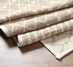 Cotton Morroccan Area Runner Rug 27x45 Inches - Beige, Non Slip Soft & Sturdy Patio Runners Ideal for Hallways, Entryway, Kitchen, Bedroom | Machine Washable Neutral Boho Door Mat for Bathroom