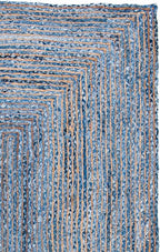 SAFAVIEH Cape Cod Collection Runner Rug - 2'3" x 8', Blue & Natural Brown, Handmade Jute & Cotton, Woven Braided Design (CAP202M)