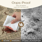 HUGEAR 4x6 Jute Outdoor Indoor Rug Washable Linen Textured Weave High Traffic Stain Resistant Non Slip Durable Carpet for Livingroom Patio Deck Balcony Courtyard (Animal, 4' x 6')