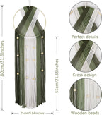 EOBTAIN Green Macrame Wall Hanging - Boho Large Dream Catchers - Round Handmade Macrame Wall Decor - Cotton Rope Tassel Woven Tapestry Art for Bedroom Living Room Apartment Home - 9.8" W x 31.5" L