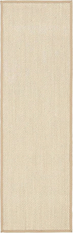 SAFAVIEH Natural Fiber Collection Runner Rug - 2'6" x 18', Maize & Linen Color, Sisal, Woven Design with Border (NF141B)
