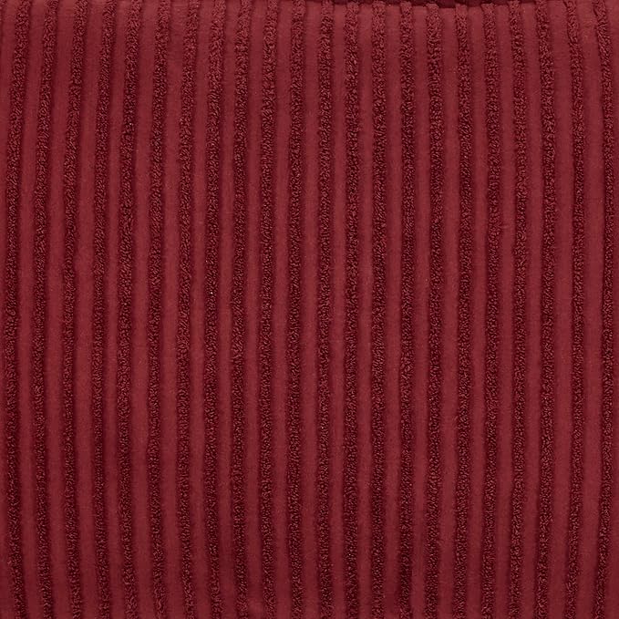 Better Trends Jullian Collection is Super Soft and Light Weight in Bold Stripes Design 100% Cotton Tufted Unique Luxurious Machine Washable Tumble Dry, Euro Sham, Burgundy