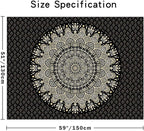 Edeesky Black Golden Mandala Tapestry Wall Hanging Psychedelic Medallion Wall Tapestry Aesthetic Indian Hippie Decor Bohemian Art Boho Home Decoration for Bedroom,Living Room,Dorm