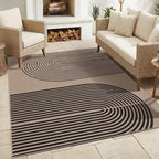 GarveeHome Modern Rainbow 8x10 Easy Jute Area Rug for Living Room -Farmhouse Indoor/Outdoor Carpet, Non-Slip & Non Shedding for Bedroom, Dining Room, Office, Backyard Patio