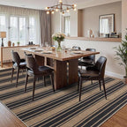 Striped Easy Jute Rug 8x10 Outdoor Rug Large Washable Rugs for Living Room Patio Non Slip Neutral Farmhouse Indoor Outdoor Carpet for Backyard Patio Office