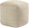 Anji Mountain Pouf Ottoman Foot Rest, Handmade Ottoman Pouf, Comfortable Foot Stool, Decorative Floor Seating for Living Room Decor, Bedroom & Home Décor Accent - Natural