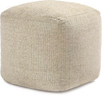 Anji Mountain Pouf Ottoman Foot Rest, Handmade Ottoman Pouf, Comfortable Foot Stool, Decorative Floor Seating for Living Room Decor, Bedroom & Home Décor Accent - Natural