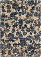 Dash & Albert Stormi Indigo Hand Knotted Jute Rug, 7.5 X 9.5 Feet, Blue Graphic Pattern - Premium Luxury Hotel Quality Soft Breathable Hypoallergenic Machine Washable Easy Care All Season Comfortable