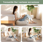 8" Washable Floor Pillow Cushion for Adults, Meditation Cushion Pillow, Removable Tufted Blended Corduroy Cover, Large Square Floor Sitting for Tatami Living Room or Yoga, 2Pack, Machine Washable