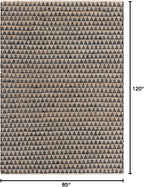 Unique Loom Chindi Jute Collection Area Rug (7' 1" x 10' Rectangle, Black/ Natural)