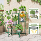 7 Tier Metal Corner Plant Stand Indoor Outdoor, Folding Tall Plant Rack, Heavy Duty Wrought Iron Flower Pot Stand, Planter Display Rack for Living Room Balcony Garden Patio - GreenFlower