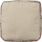 L. R. Resources, Inc. LR Home Vintage Floral Square Indoor Medium Pouf Ottoman, Taupe | Power-Loomed Polyester Foot Rest for Bedroom & Living Room Decor | 18 x 18 x 18 Filled Pouf for Seating