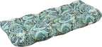 Pillow Perfect Paisley Indoor/Outdoor Sofa Setee Swing Cushion, Tufted, Weather, and Fade Resistant, 19" x 44", Blue/Green Pretty,