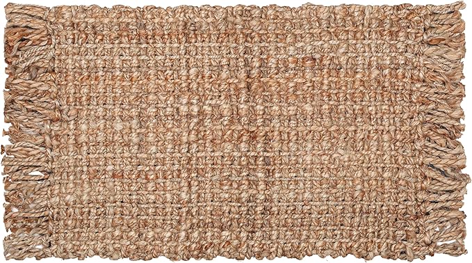 Hausattire Hand Woven Jute Rug 20"x32"- Natural, Reversible Farmhouse Boho Accent Rustic Rugs for Kitchen, Living Room, Bedroom, Entryway Rag Rug | Small Decorative Floor Rugs - 20x32 Inches