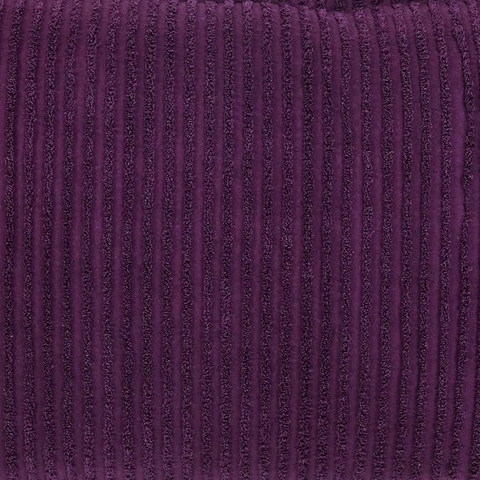 Better Trends Jullian Collection is Super Soft and Light Weight in Bold Stripes Design 100% Cotton Tufted Unique Luxurious Machine Washable Tumble Dry, Euro Sham, Plum
